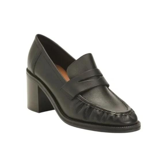 AQUATALIA Black Made In Italy Leather Josette Heels - Picture 1 of 3